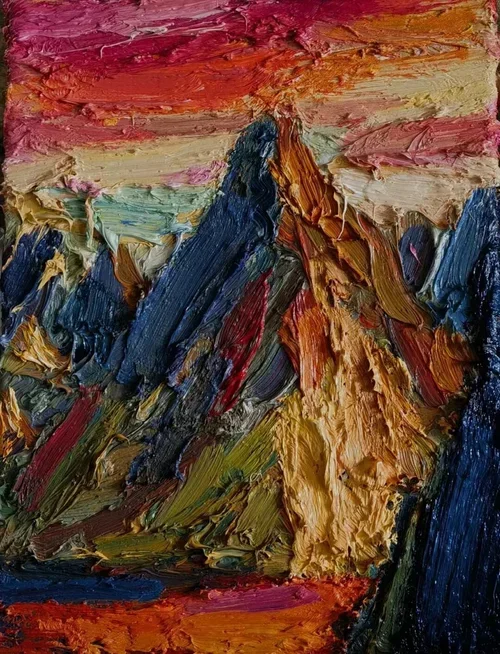  Luo Qing 
 Mountain #1  
 Oil on Canvas  
 40 x 50 cm , 2023 