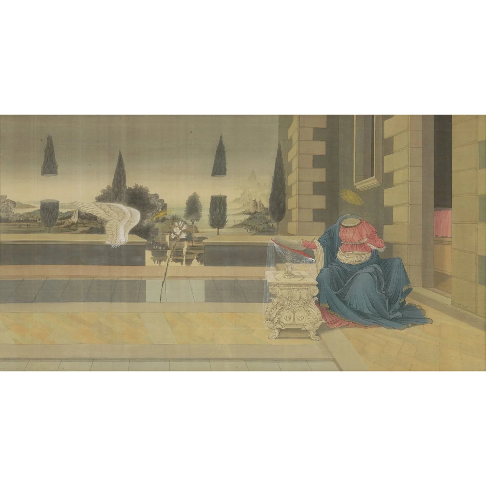  The Message: Salute to Leonardo da Vinci 
 Digital Print on Paper 
 58 x 114 cm, 2018 