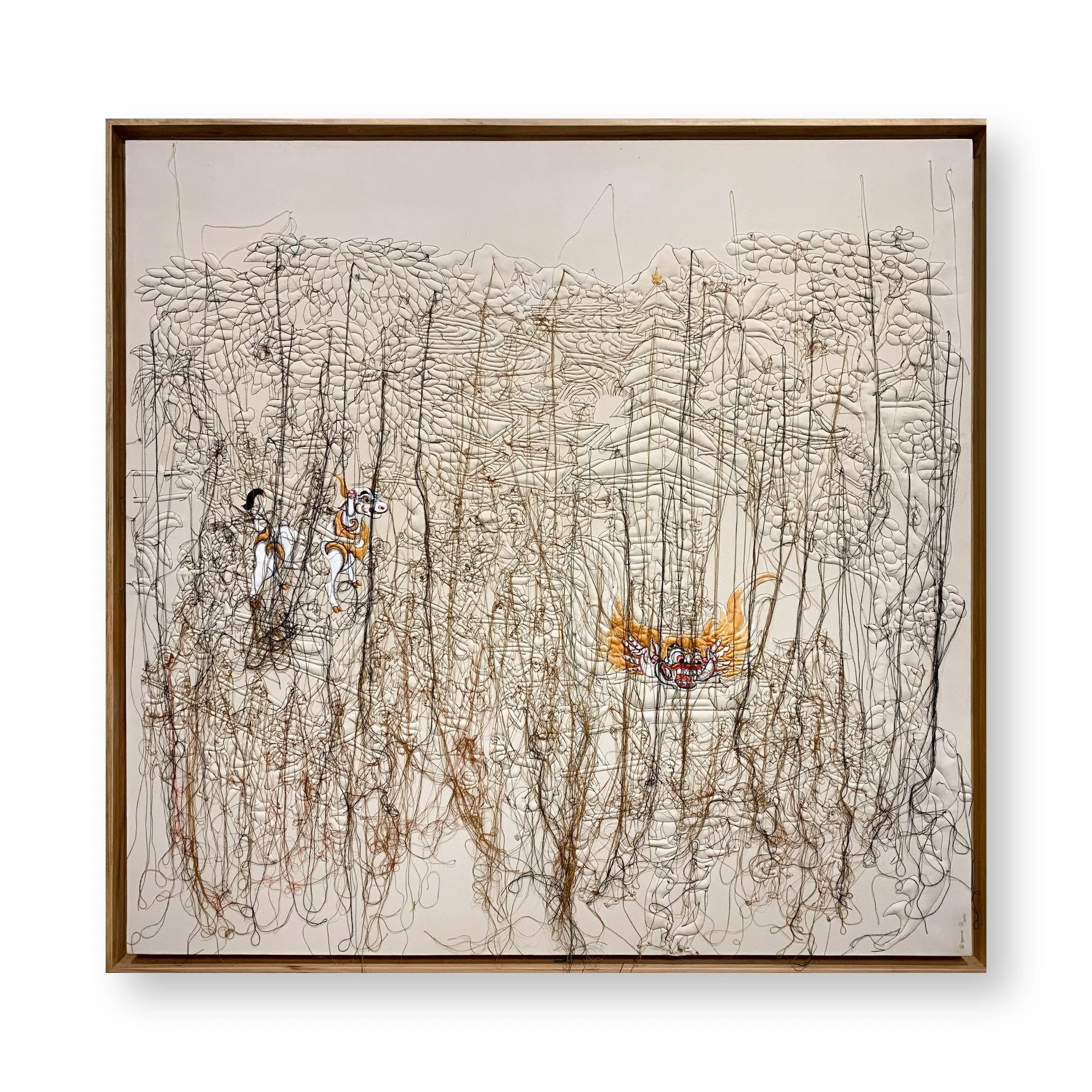  Made Wiguna Valasara 
 Collective Fragment #3 
 Handstitched, stuffed canvas 
 130cm x 135m, 2021 