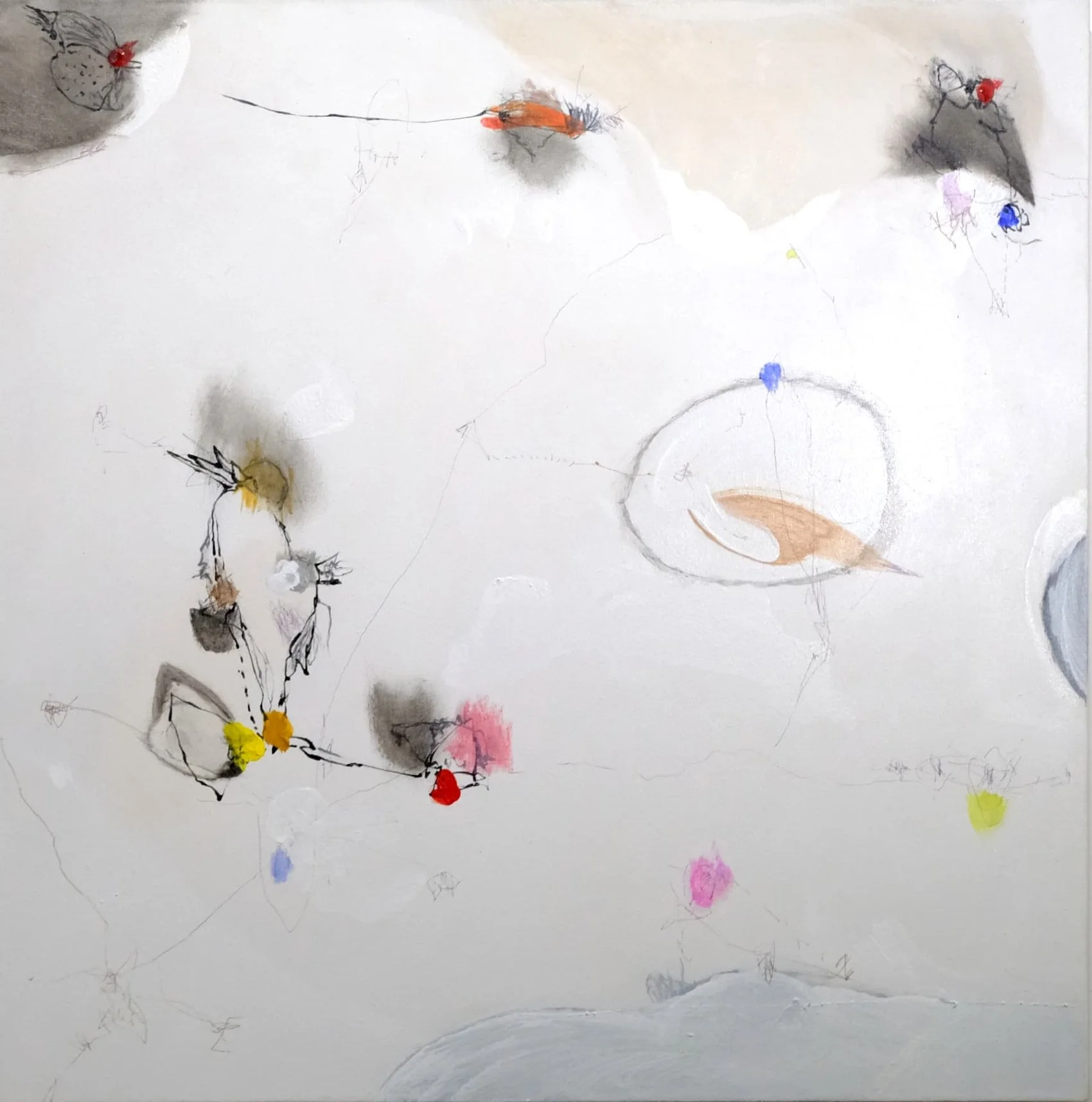  Budi Setyawan 
 Song Bird #6 
 acrylic on canvas 
 100 cm x 100 cm, 2022 