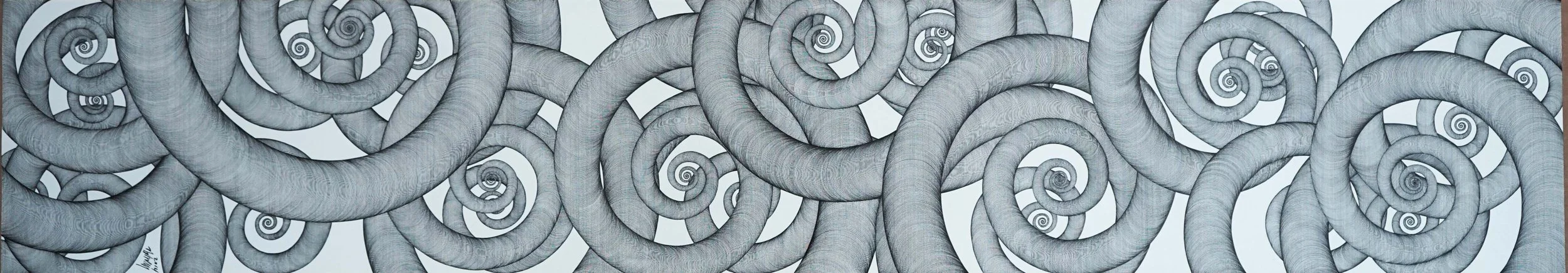  Nowhere #141 
 Pen on paper 
 80 x 33cm, 2014 