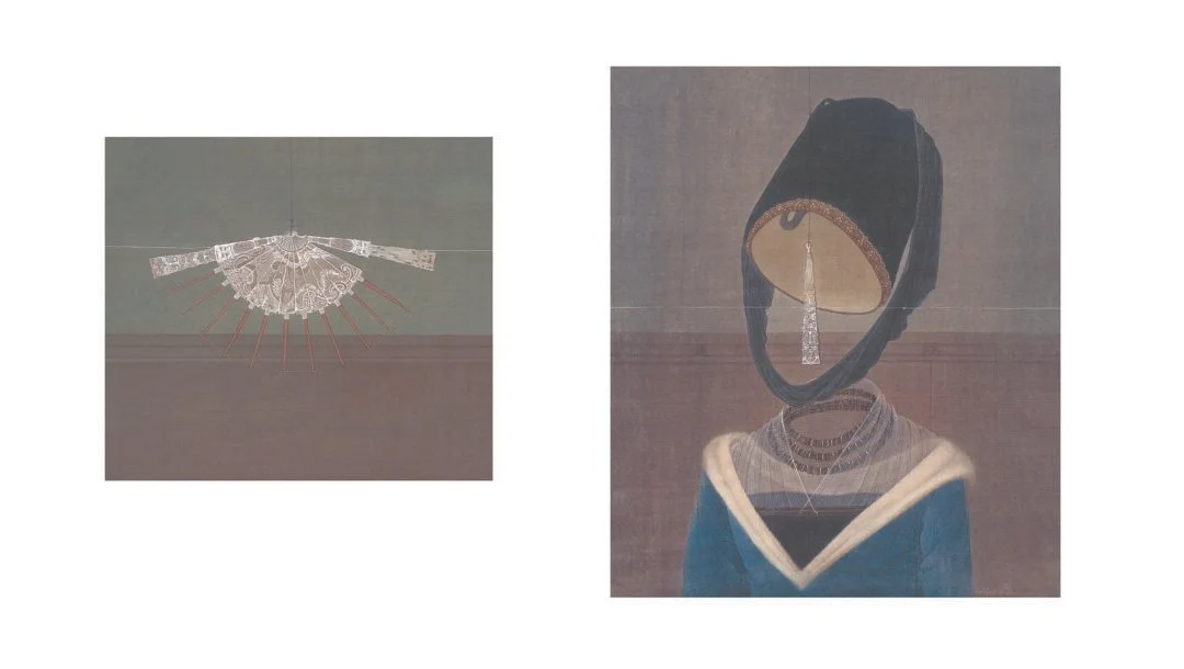  Conversation with Petrus Christus 
 Digital Print on Paper 
 26 x 29.5 cm (L); 50.5 x 43 cm (R), 2018 