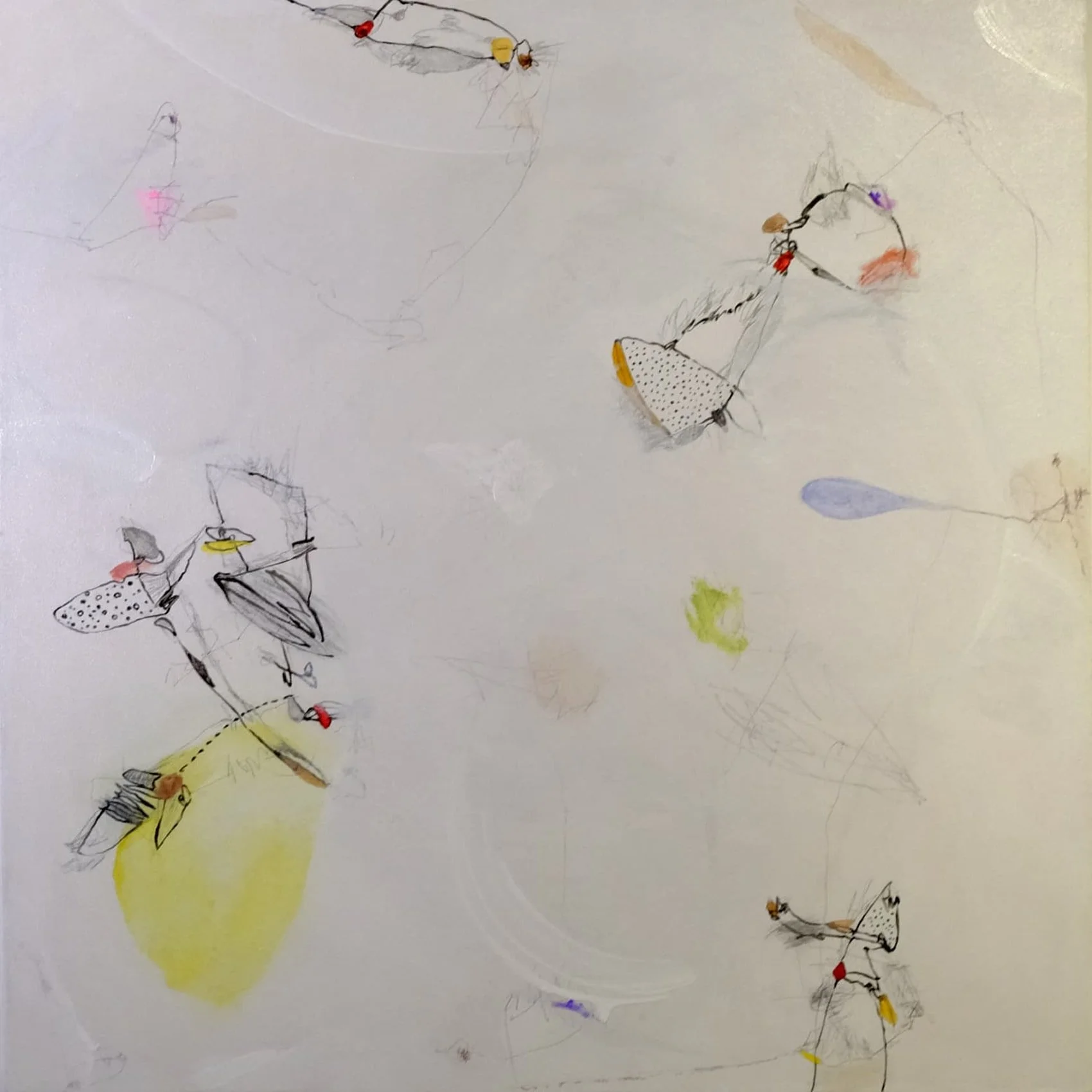  Budi Setyawan 
 Song Bird #5 
 acrylic on canvas 
 100 cm x 100 cm, 2022 