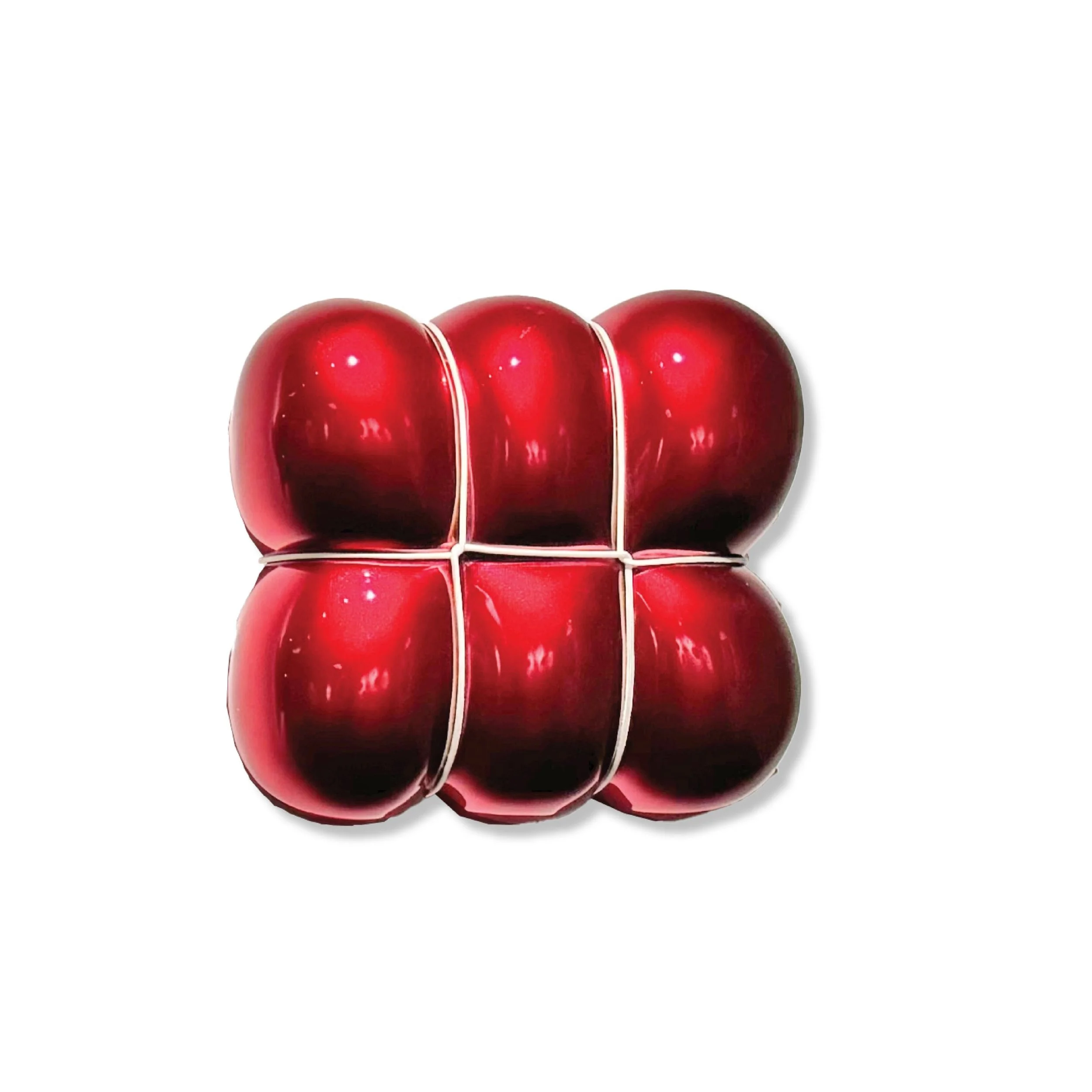  I Wayan Upadana 
 Napas Merah (Breathing Red) #2 
 automotive paint, resin, and rope, ed. 1/5 
 53 x 53 x 17 cm, 2024 