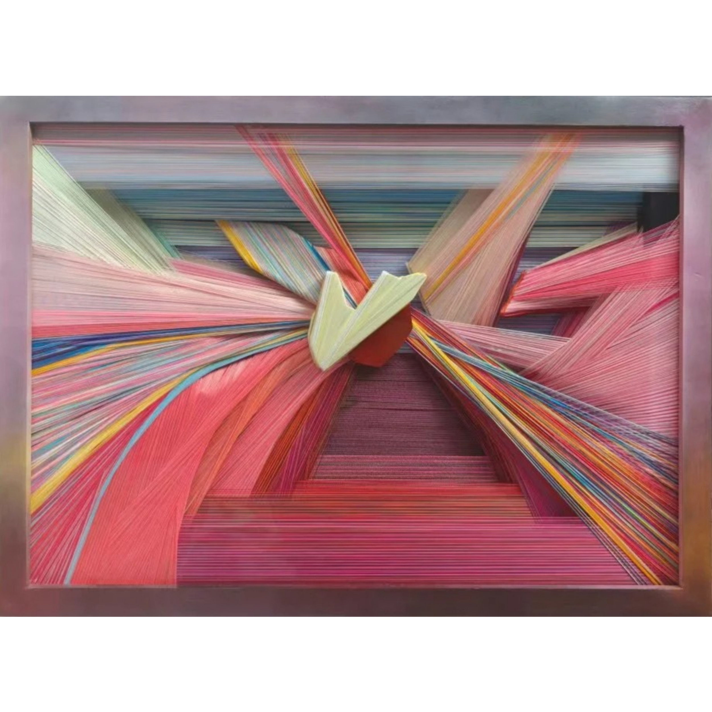  Twilight Haze 
 Mixed fibre materials 
 54cm x 74cm (framed), 2025 