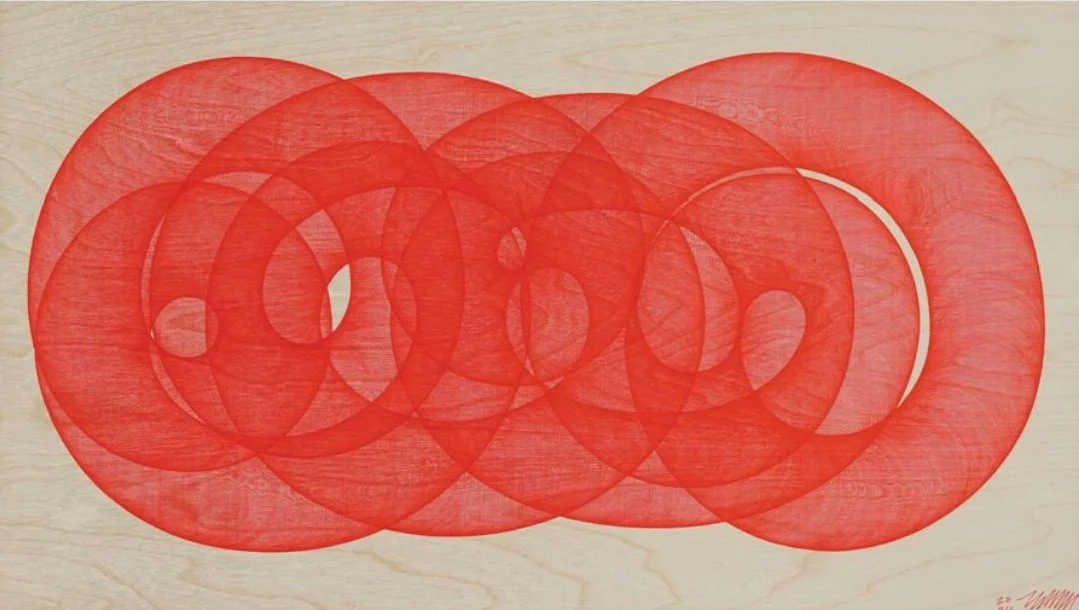  Space 7 #157 
 Pen on birchwood panel 
 2024 