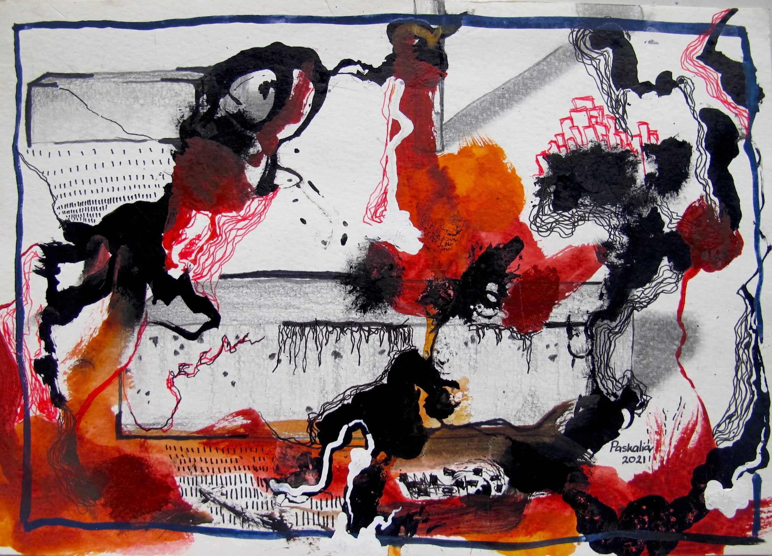  Solid Shape 
 Gouache, pencil on paper 
 21 cm x 29,7 cm, 2021 