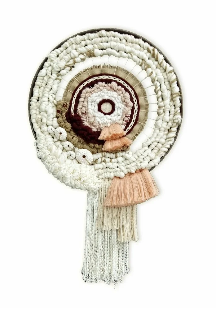 alfi-nur-laila_protea-i_cotton-rayon-woll-tissue-thread-sea-urchin-shells-and-metal_2018.jpg