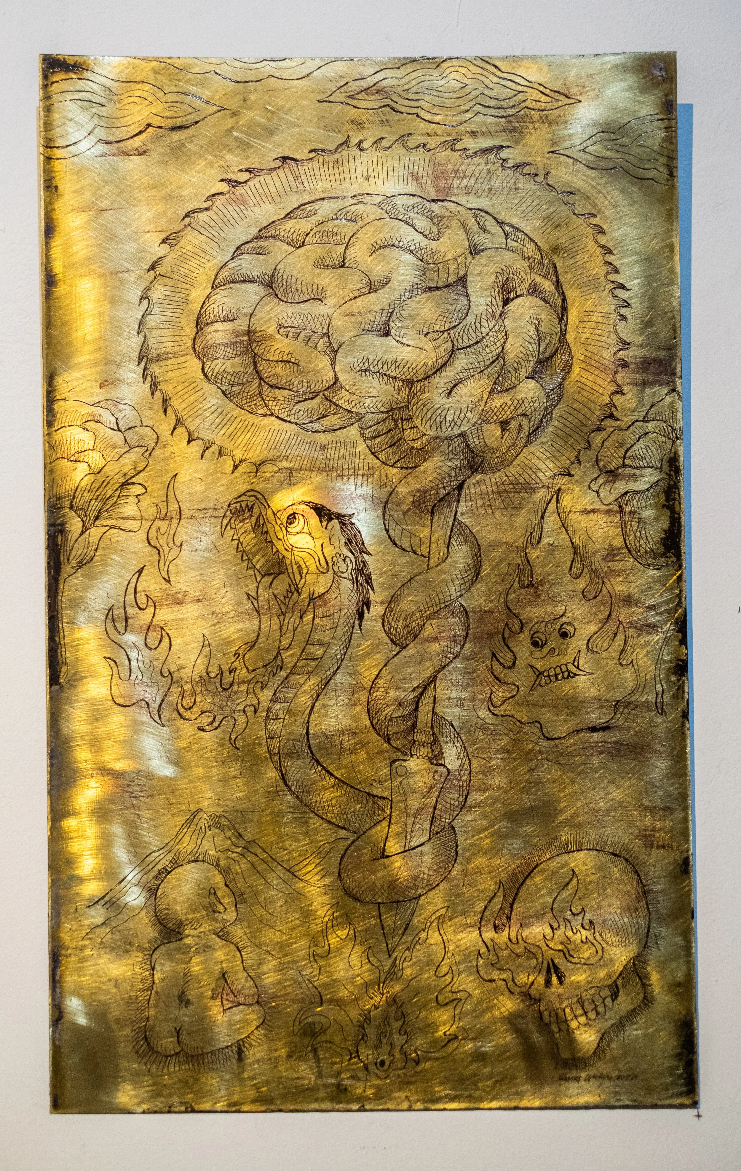  Naga Lilit 
 Etching on brass 
 36 cm x 60 cm, 2020 