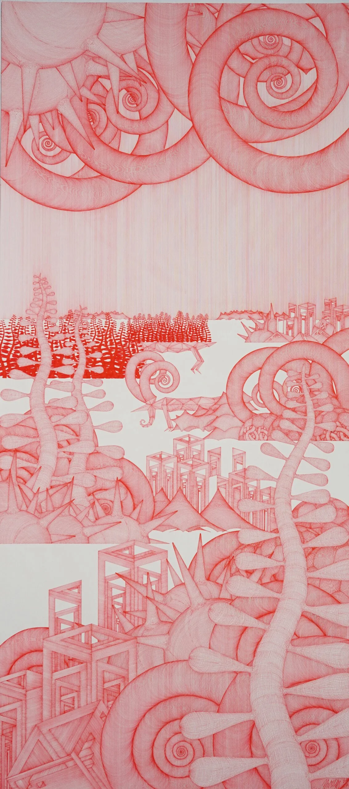  Cheolyu Kim 
 Journey to Nowhere #28 
 Pen on paper 
 2017 
