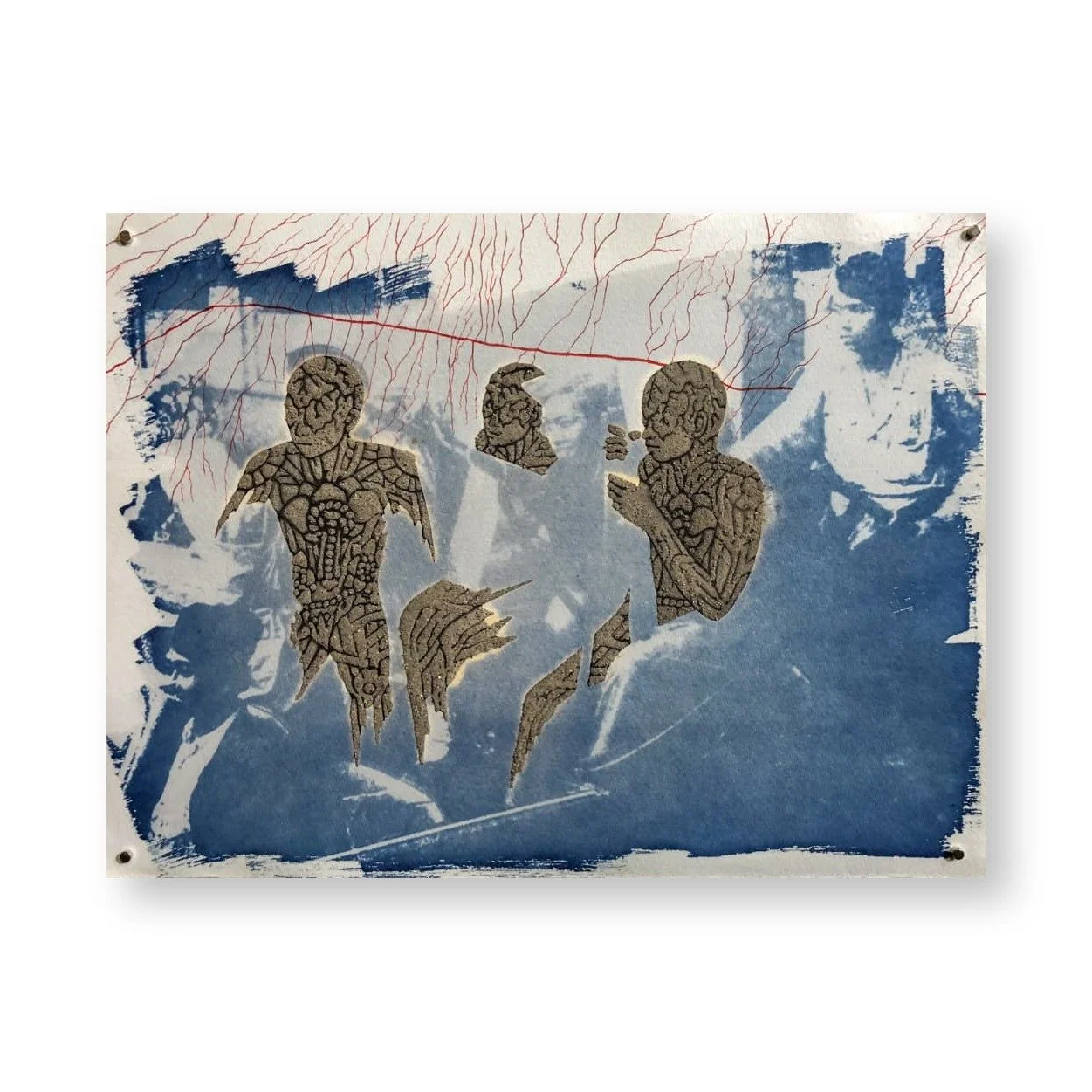  Lutfi Yanuar Sartono 
 The Ground of Fire #2 
 Sterilised volcanic ash from the 2019 eruption of Mount Tangkuban Perahu, Marker, and Cyanotype on hahnemuhle paper  
 30cm x 40cm, 2026 