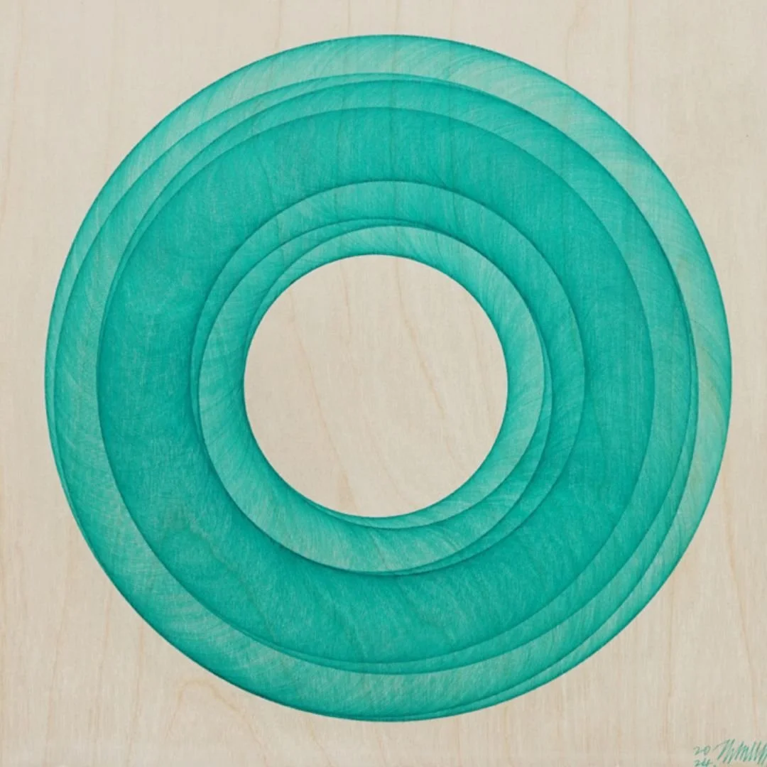  Space #159 
 Pen on birchwood panel 
 2024 