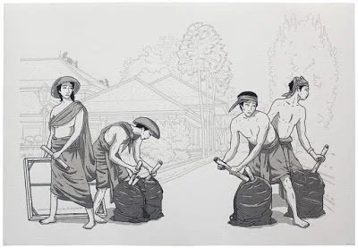  Prihatmoko Moki 
 Soekarno Kehilangan Lukisan #3 
 Silkscreen on arches paper 
 76 cm x 52 cm, 2016 