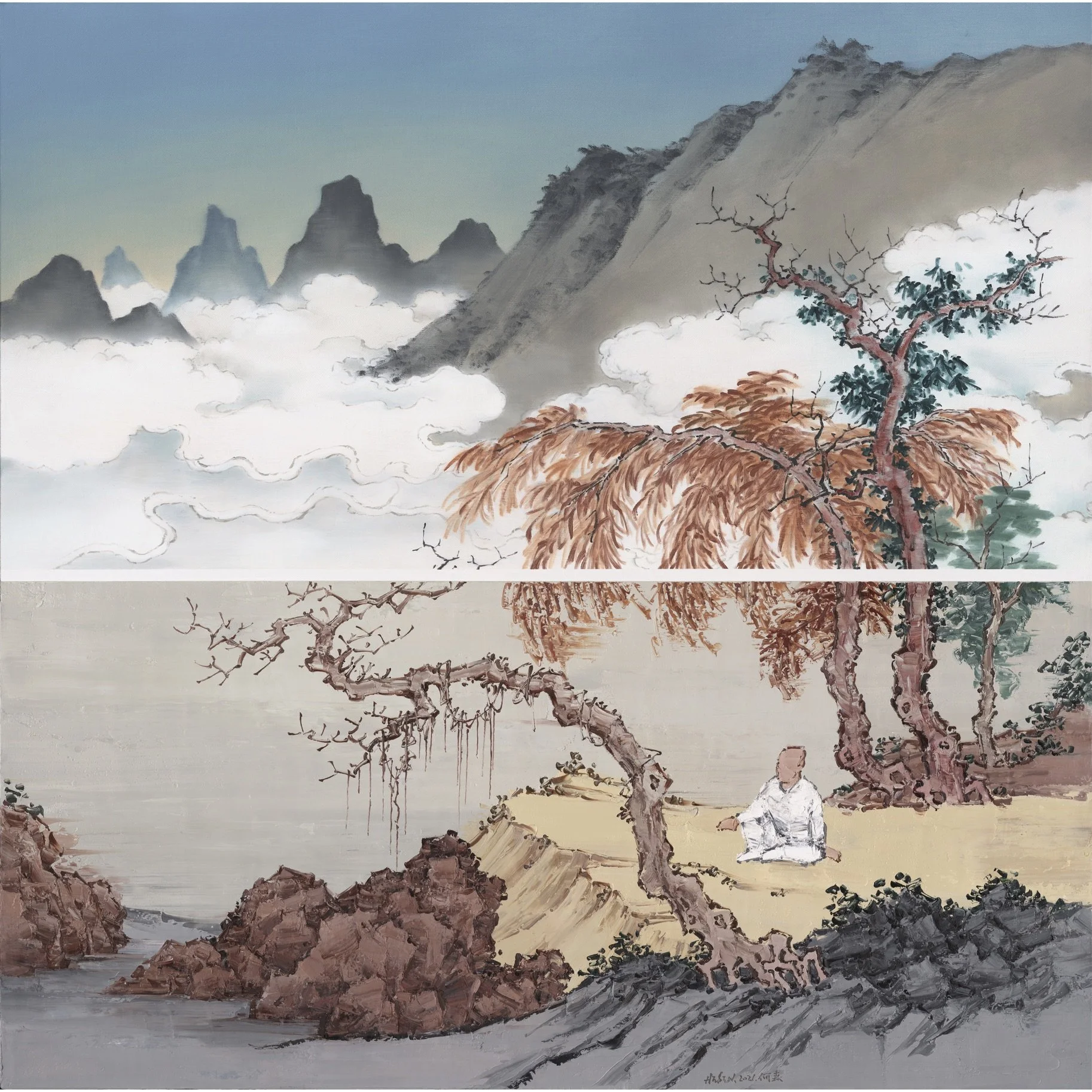 云雾之中In clouds and mist_150x150cm_2021.JPG