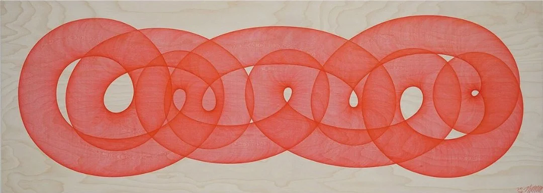  Universe 7240302-165 
 Pen on birchwood panel 
 116 x 42 cm, 2024 