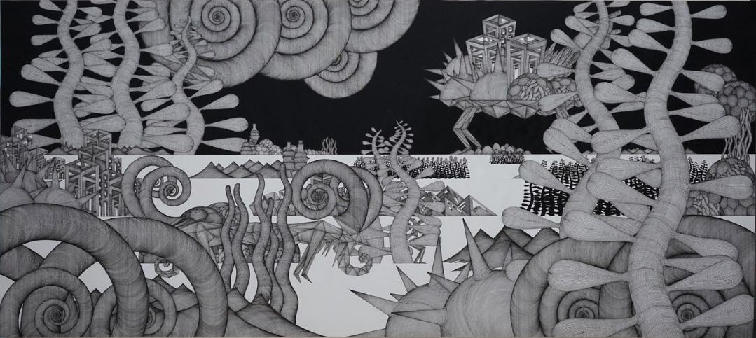  Journey to Nowhere #37 
 Pen on paper 
 2018 