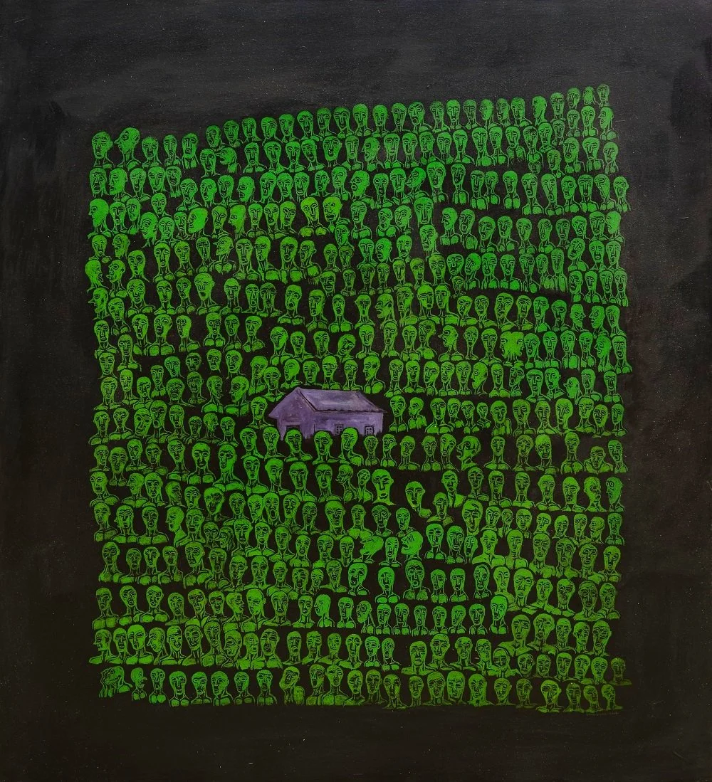 Rumah Sebagai Pusat 
 Acrylic on canvas 
 110 cm x 100 cm, 2006 