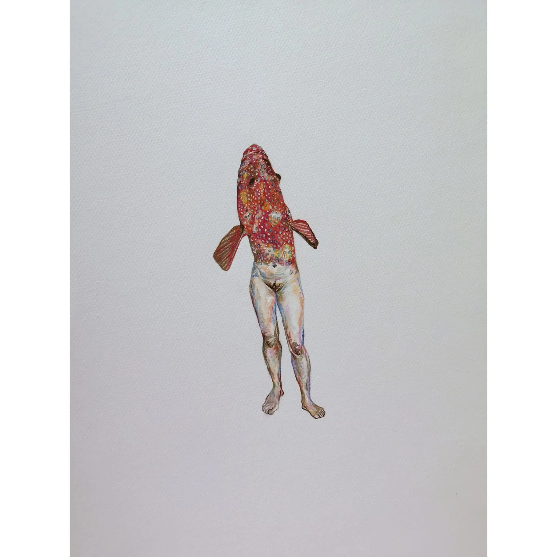  Celibate Fish and Fast-Growing Mushrooms #13 
 Watercolour and coloured pencil on paper 
 35 x 43 cm, 2022 