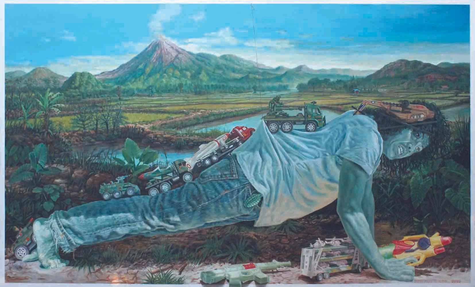  Budi Kustarto 
 Perang  
 Oil on canvas 
 300 cm x 500 cm  , 2012 