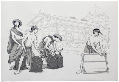  Prihatmoko Moki 
 Soekarno Kehilangan Lukisan #2 
 Silkscreen on arches paper 
 76 cm x 52 cm, 2016 