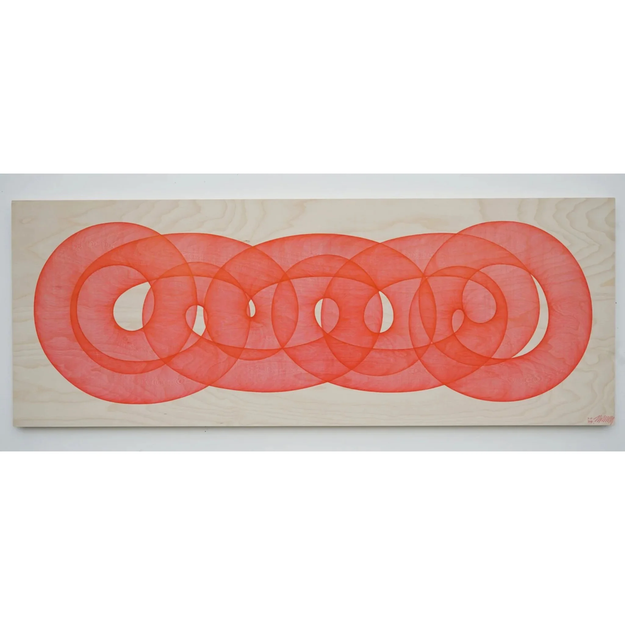  Universe 7240302-166 
 Pen on birchwood panel 
 116 x 43,5 cm, 2024 