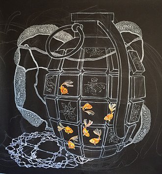  
Searching Heart
 
 Mixed media drawing - conte, watercolour, ink, charcoal on paper
 
 134 cm x 150 cm
 