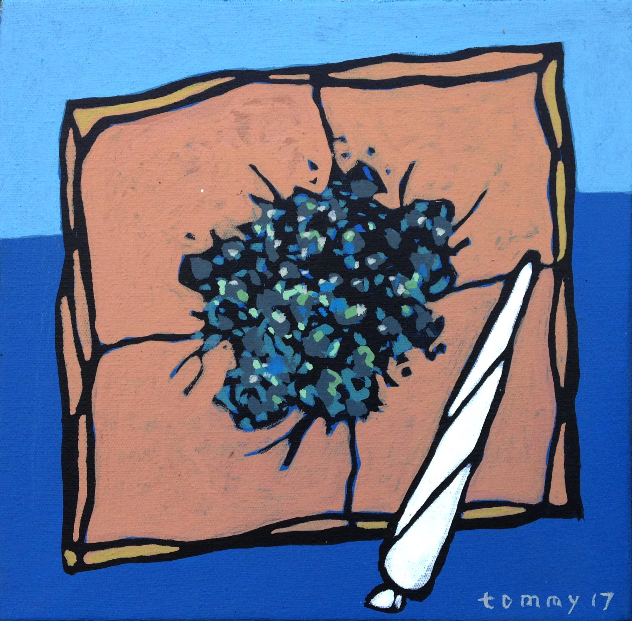  Little Packet 
 Acrylic on canvas 
 20 cm x 20 cm, 2017 