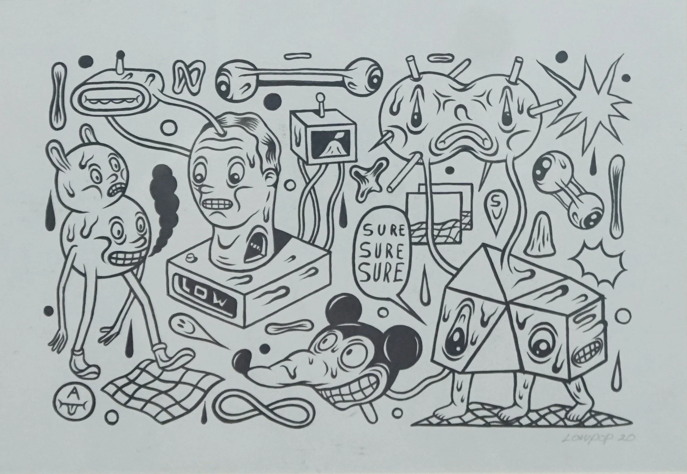  Balance (panel 1) 
 Ink on paper 
 36 cm x 27 cm, 2021 