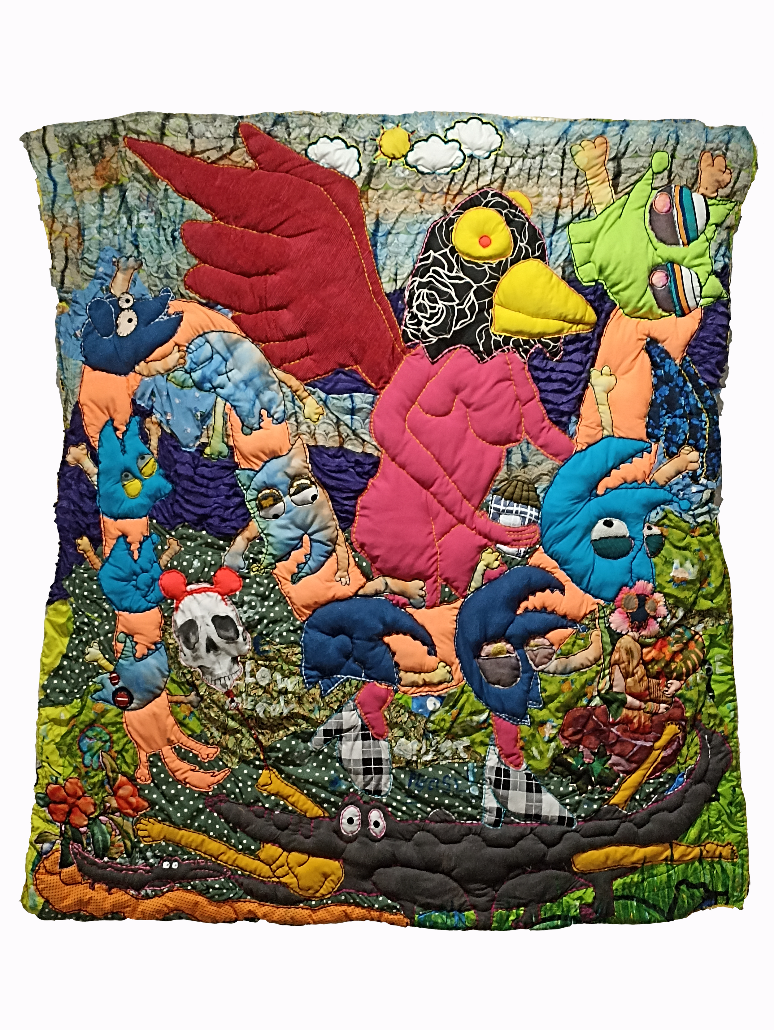  Robet X Olga 
 Castle of Cattle 
 Mix media soft relief 
 160 cm x 180 cm, 2022 