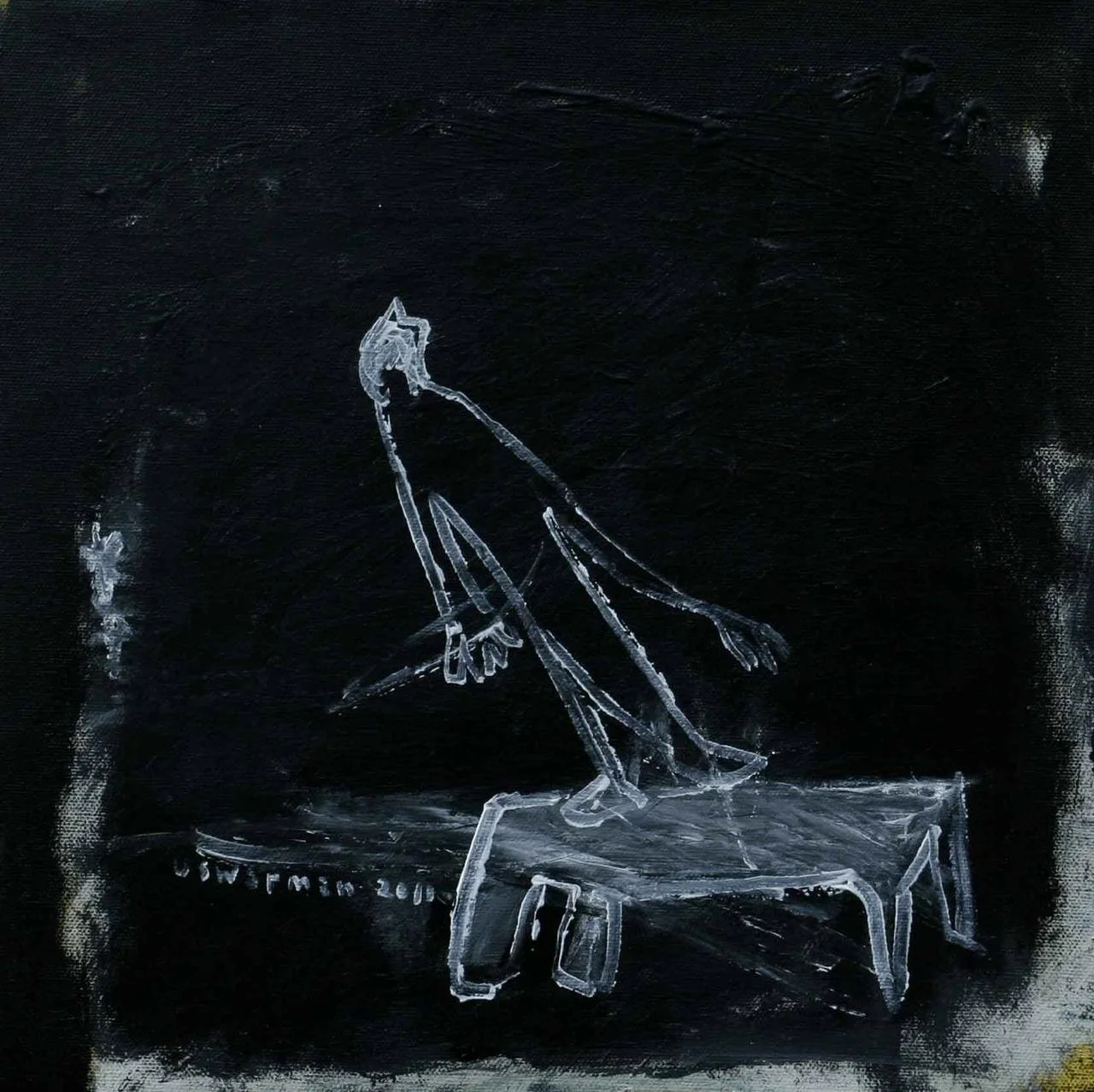  Melawan Malam 
 Acrylic on canvas 
 30 cm x 30 cm, 2010 