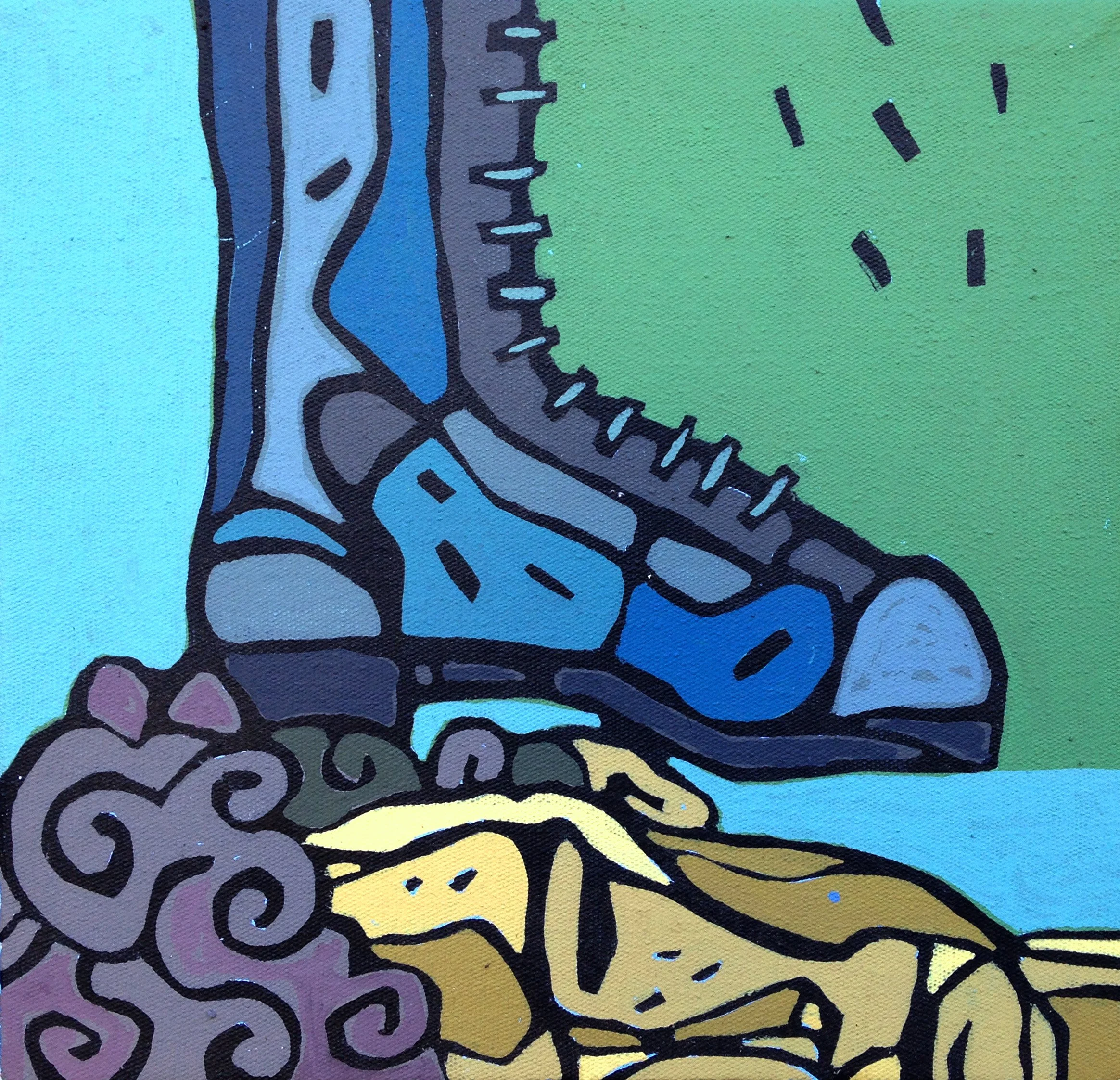  Kriminalisasi 
 Acrylic on canvas 
 20 cm x 20 cm, 2017 