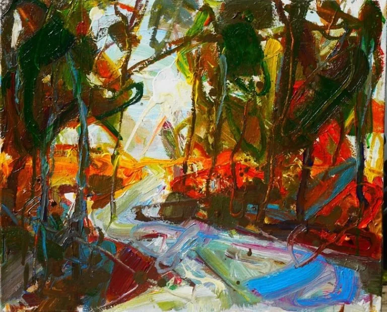  Road to The Pines Wood 
 Acrylic on canvas 
 Dimensions unavailable, 2019 