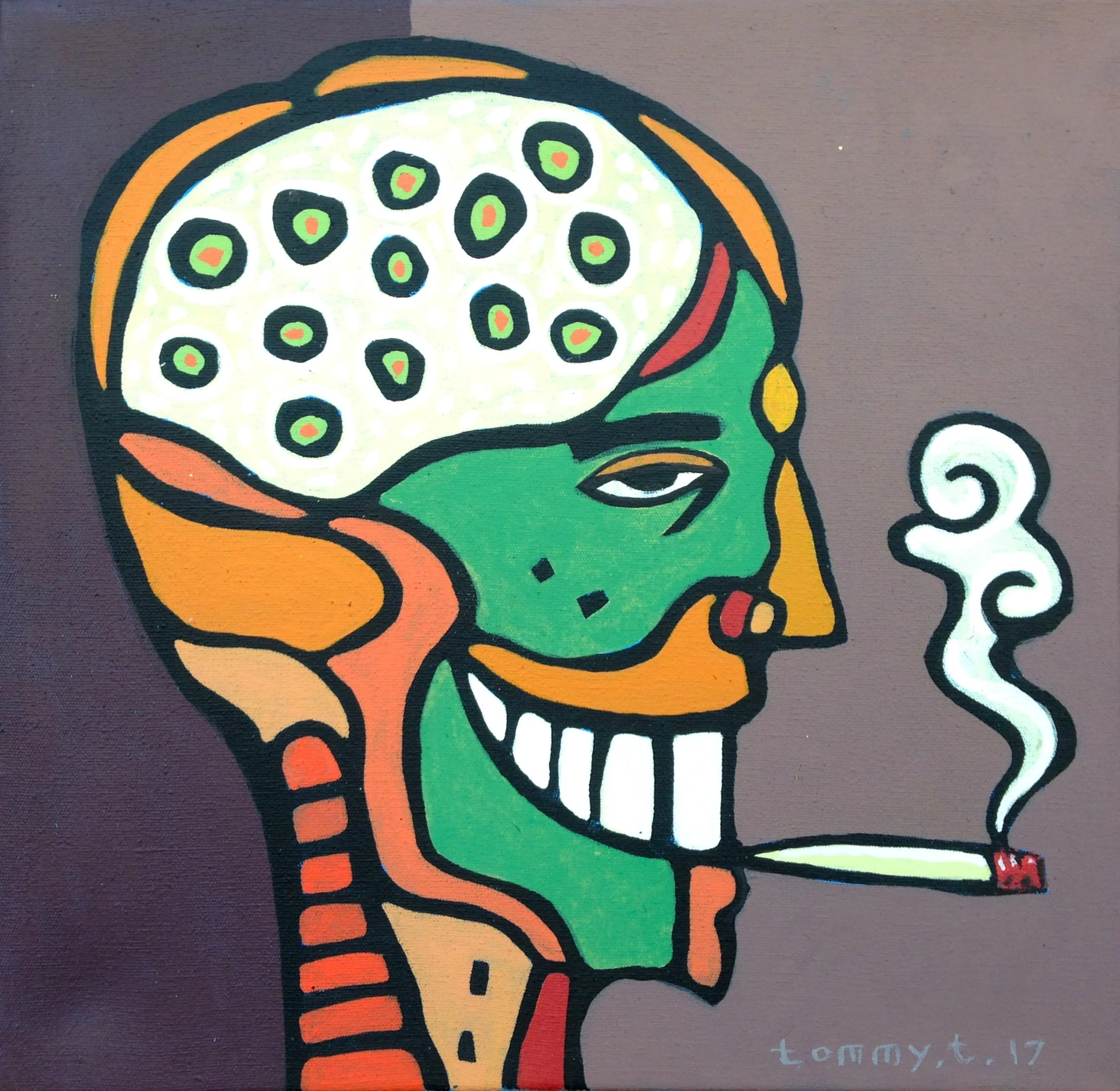  Endocannabinoid 
 Acrylic on canvas 
 30 cm x 30 cm, 2017 