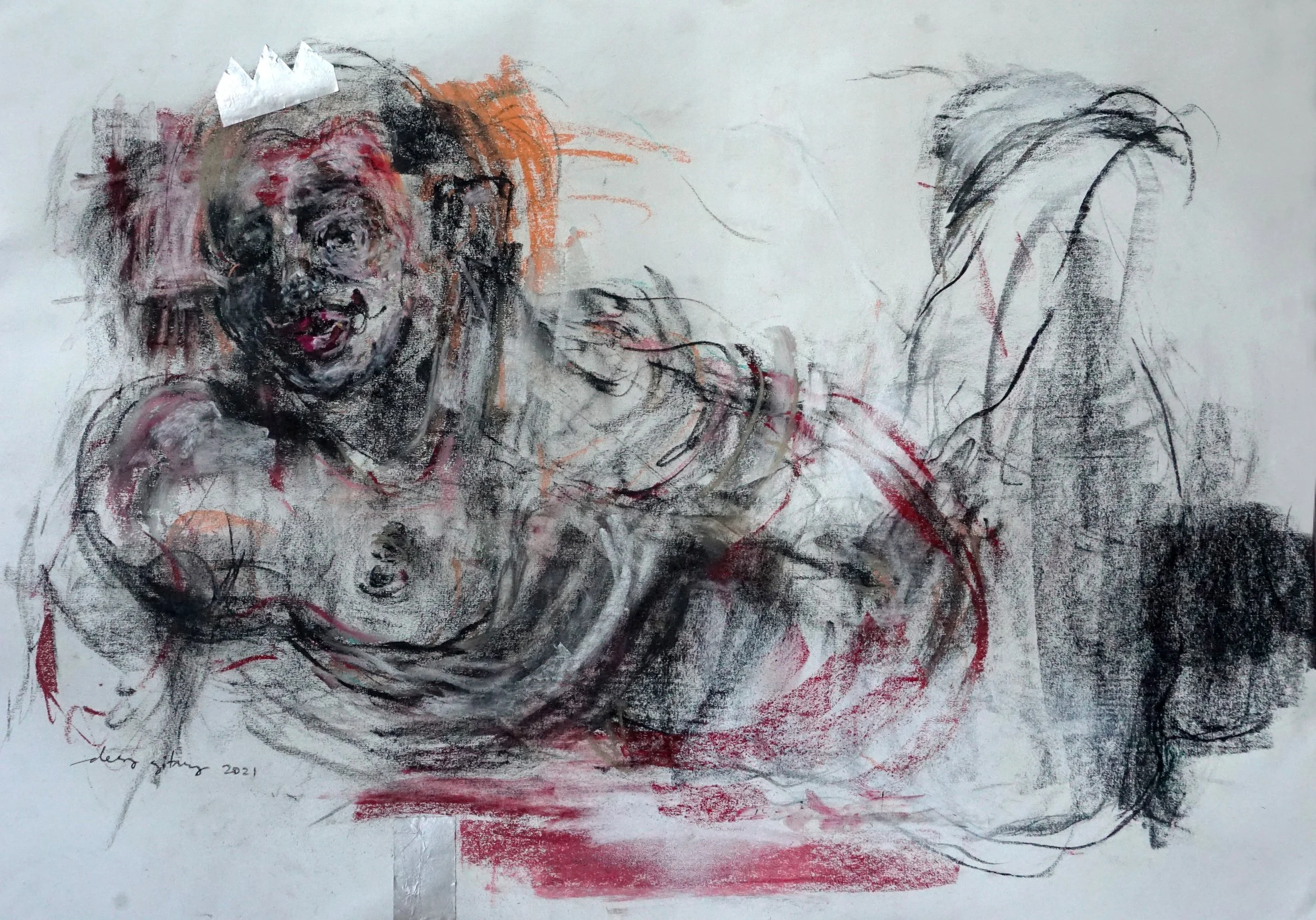  Movies 
 Mixed media on paper 
 84 cm x 59 cm, 2021 