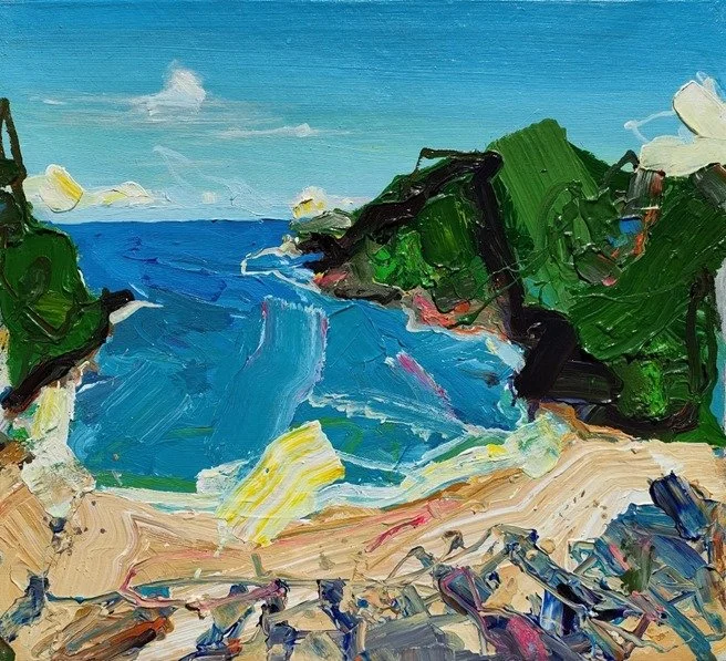  Beach Landscape #1 
 Acrylic on canvas 
 51 cm x 50 cm, 2021 