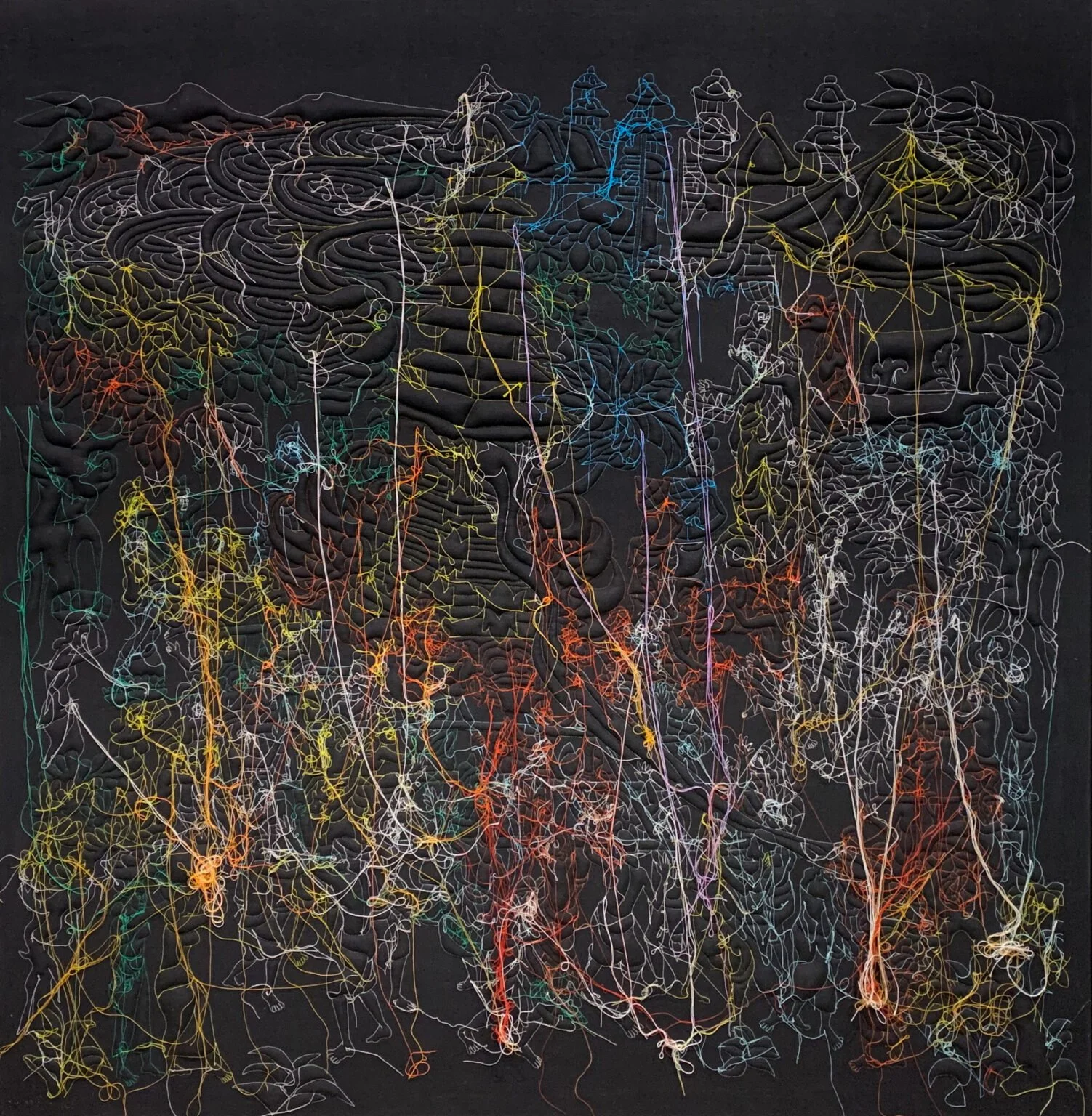  Collective Fragment #2 
 Handstitched, stuffed canvas 
 130 x 135 cm, 2021 