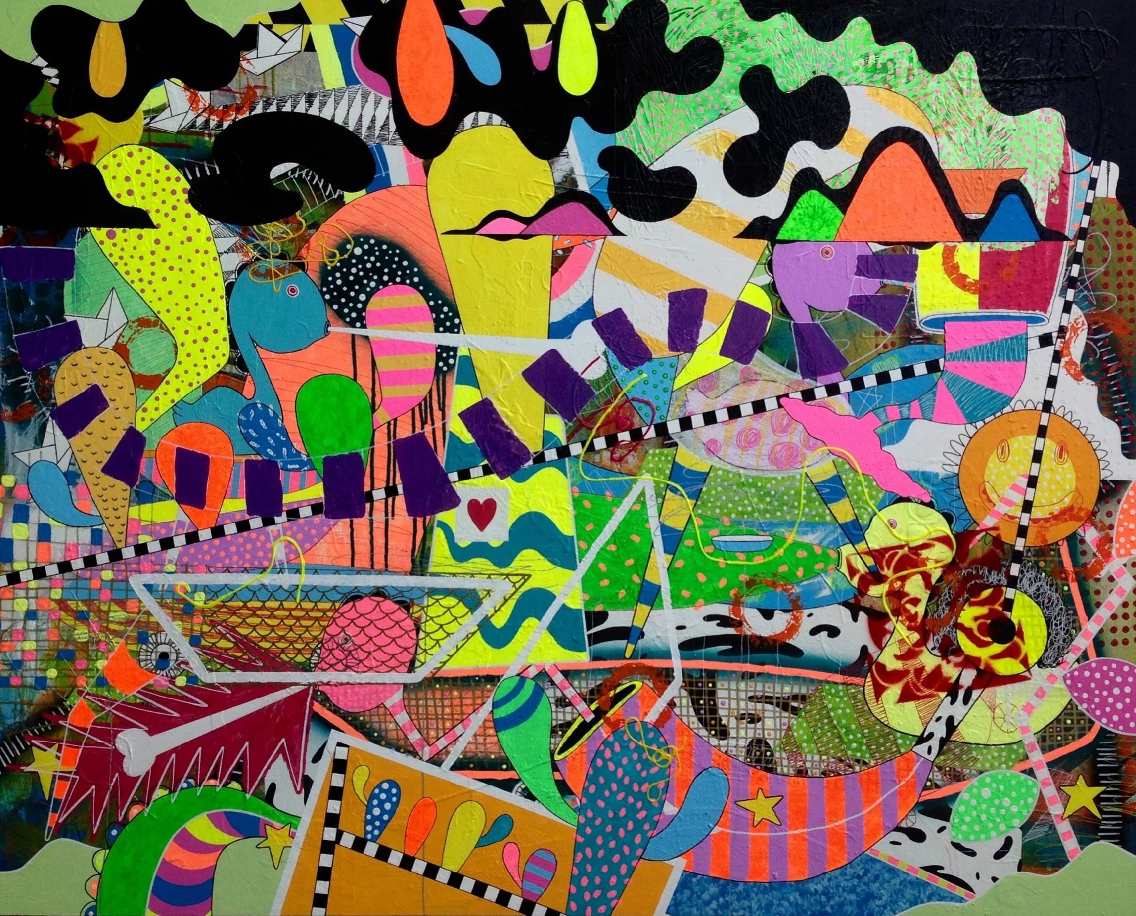  Dionisius Krisnambudi 
 Noda-noda Jalur Indie 
 Acrylic on canvas 
 150 cm x 120 cm, 2019 