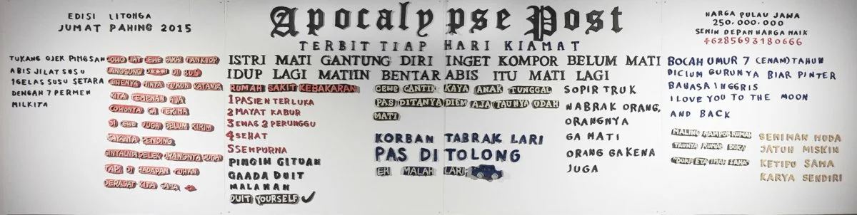  Argya Dhyaksa 
 Times New Roman Nirrahim 
 Engobed Stoneware Ceramic 
 200 cm x 600 cm, 2015 