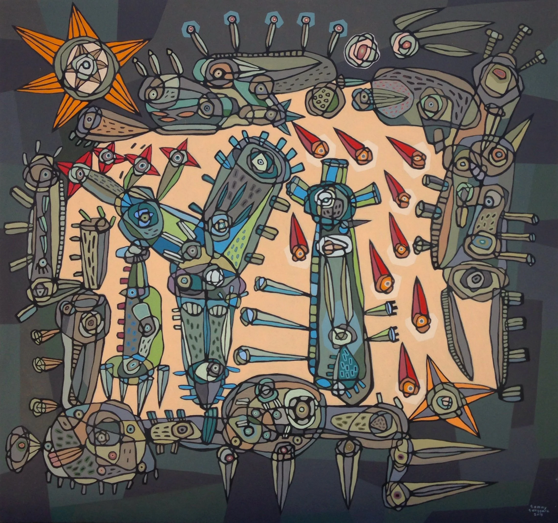  Aesthetic of Plant 
 Acrylic on canvas 
 140 cm x 150 cm, 2015 