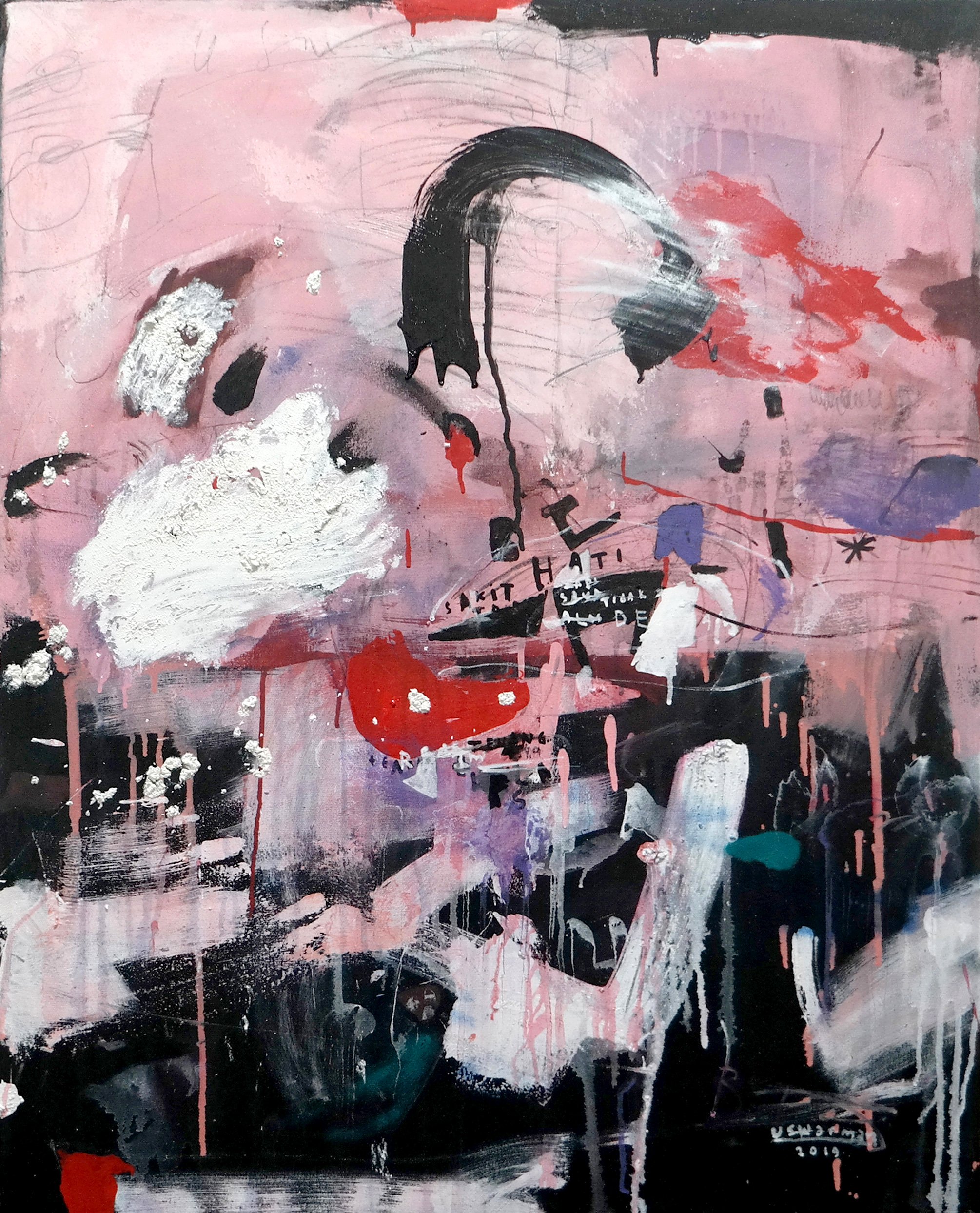 Uswarman 
 Untitled 
 Acrylic on canvas 
 100 cm x 80 cm, 2019 