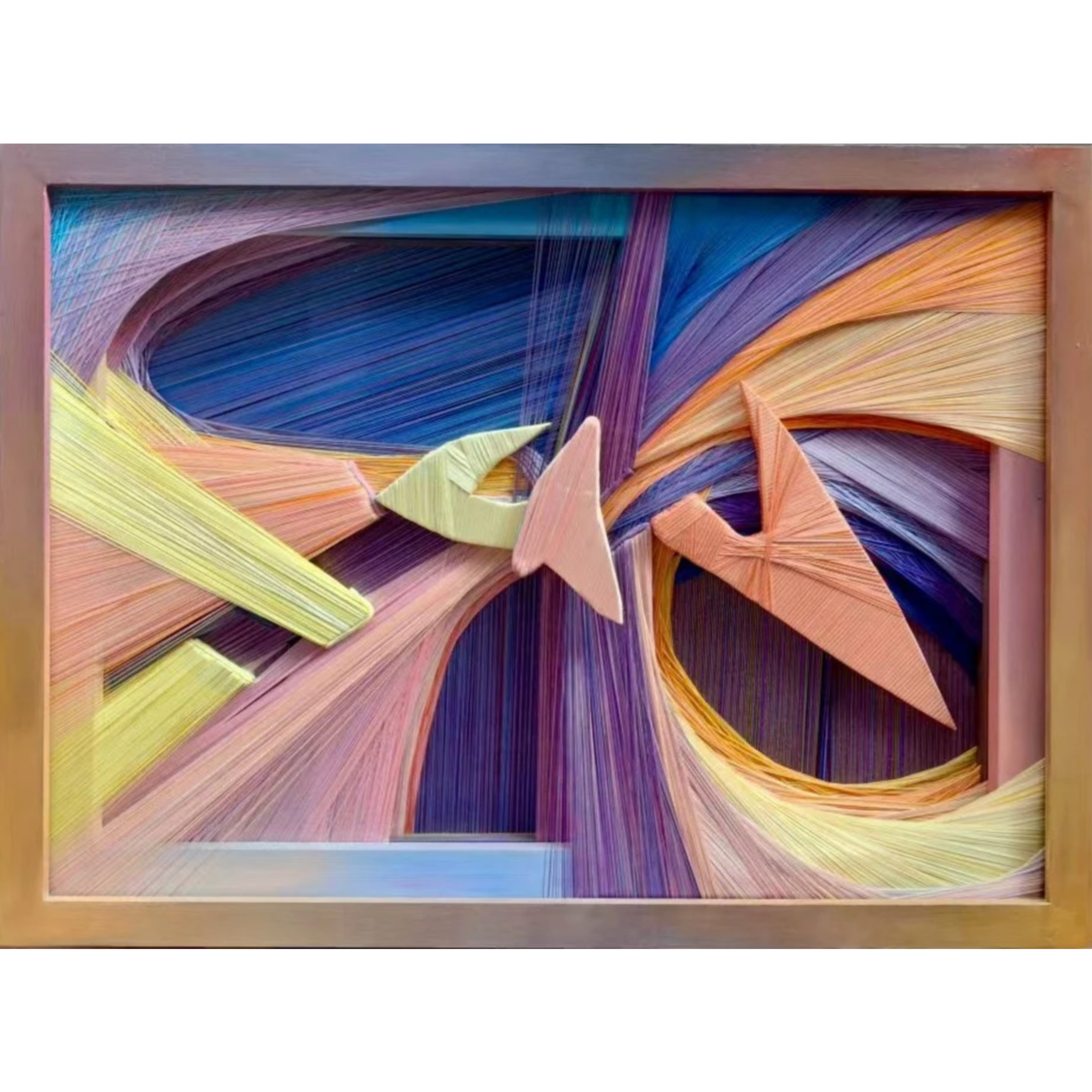  Time Fragments 
 Mixed fibre materials 
 54cm x 74cm (framed), 2025 