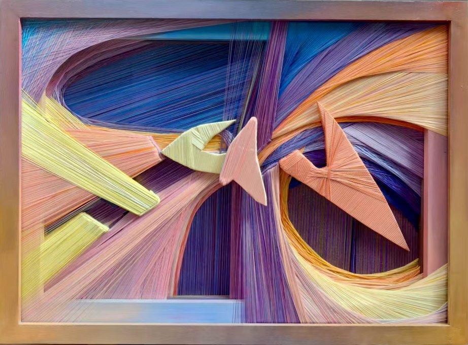  Time Fragments 
 Mixed fibre materials 
 54cm x 74cm (framed), 2025 