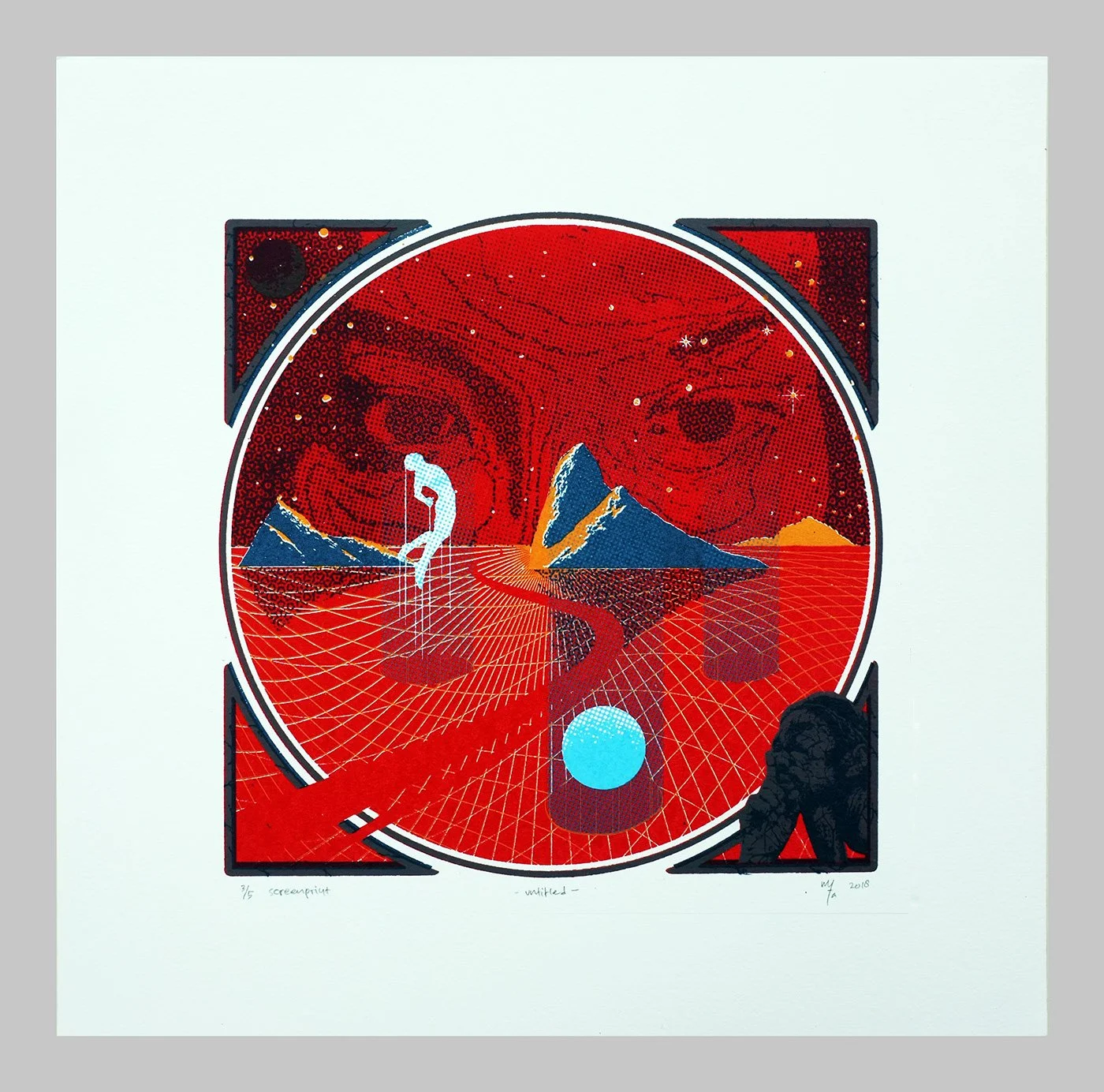  M. Fachriza Ansyari 
 Untitled 
 Screen printing 
 30 cm x 30 cm, 2018 