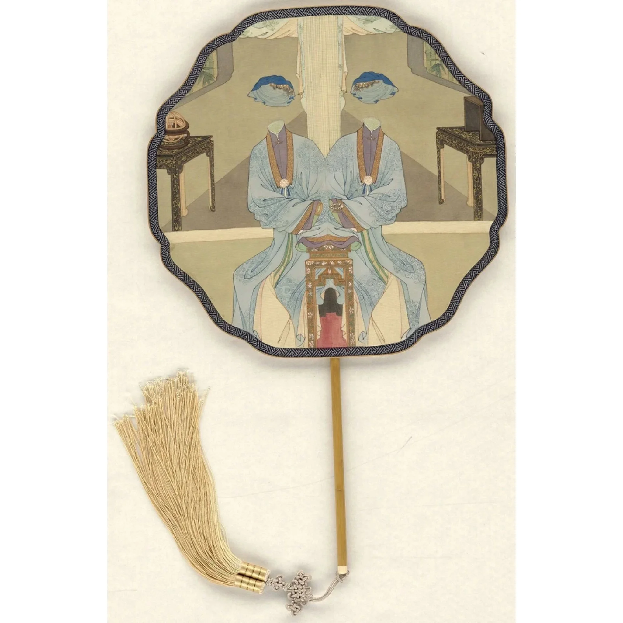  Disappeared in the Mirror No. 8 
 Ink and colour pigment on silk 
 43 x 28 cm, 2016 