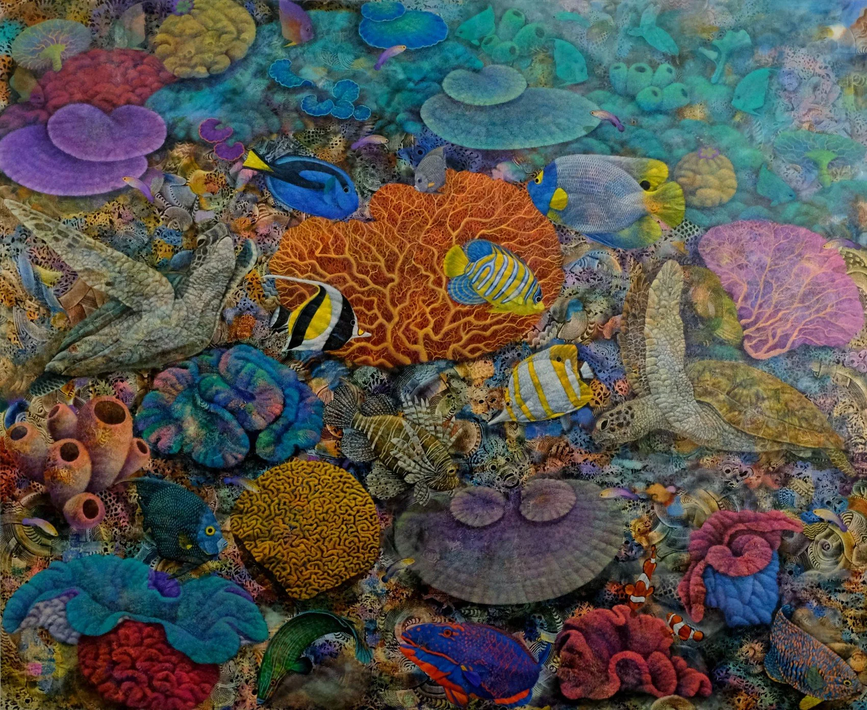  I Kadek Suardana 
 Landscape Biru 
 acrylic on canvas 
 144 cm x 173 cm, 2022 