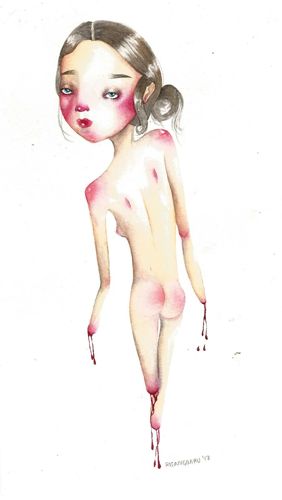 Kayla Risangdaru 
 Sisi 
 Watercolor on paper 
 24 cm x 14 cm, 2017 