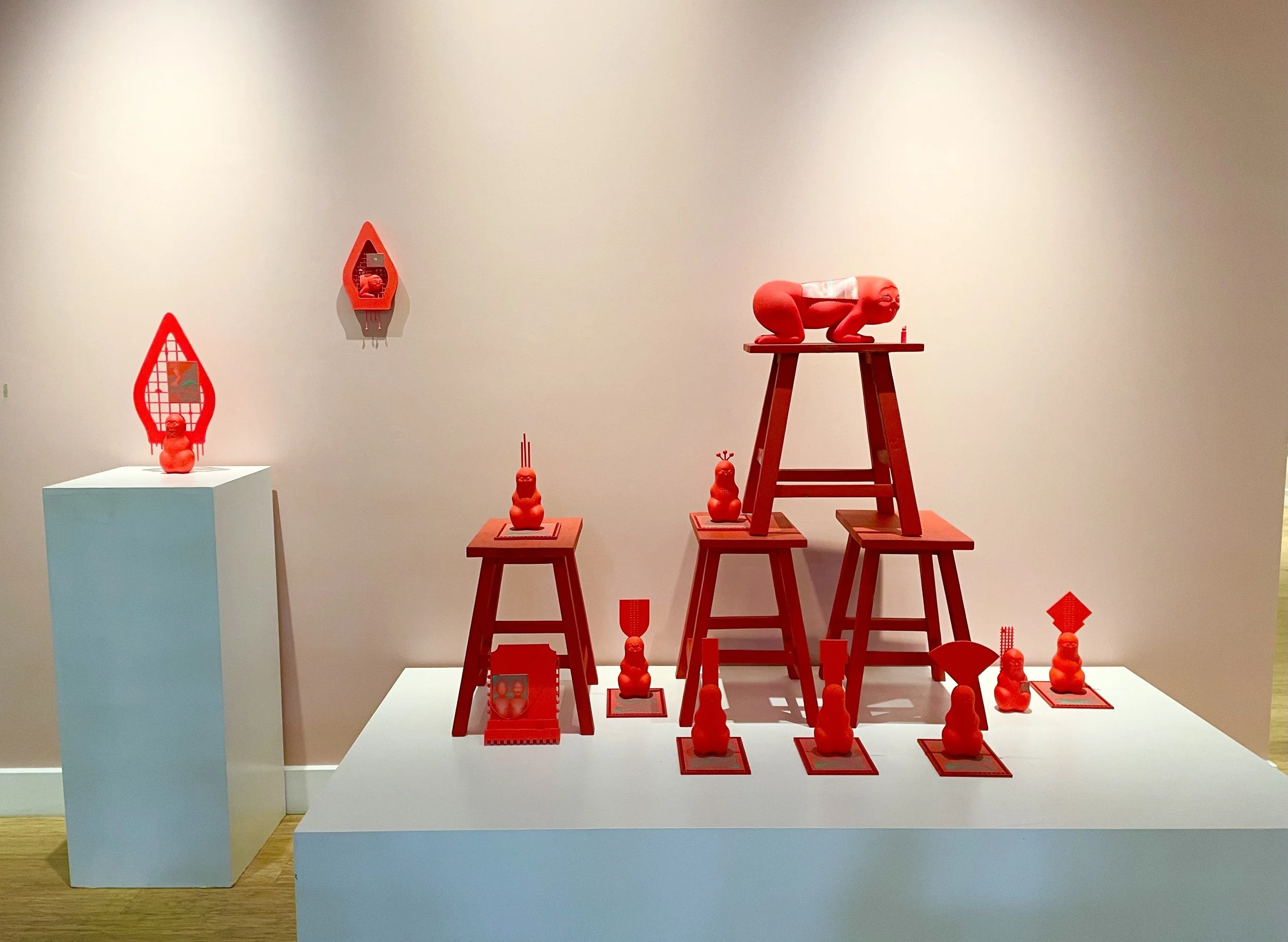  Agus Wijaya 
 Jejadian 
 Installation with recycled teak stools from Indonesia 
 2022 