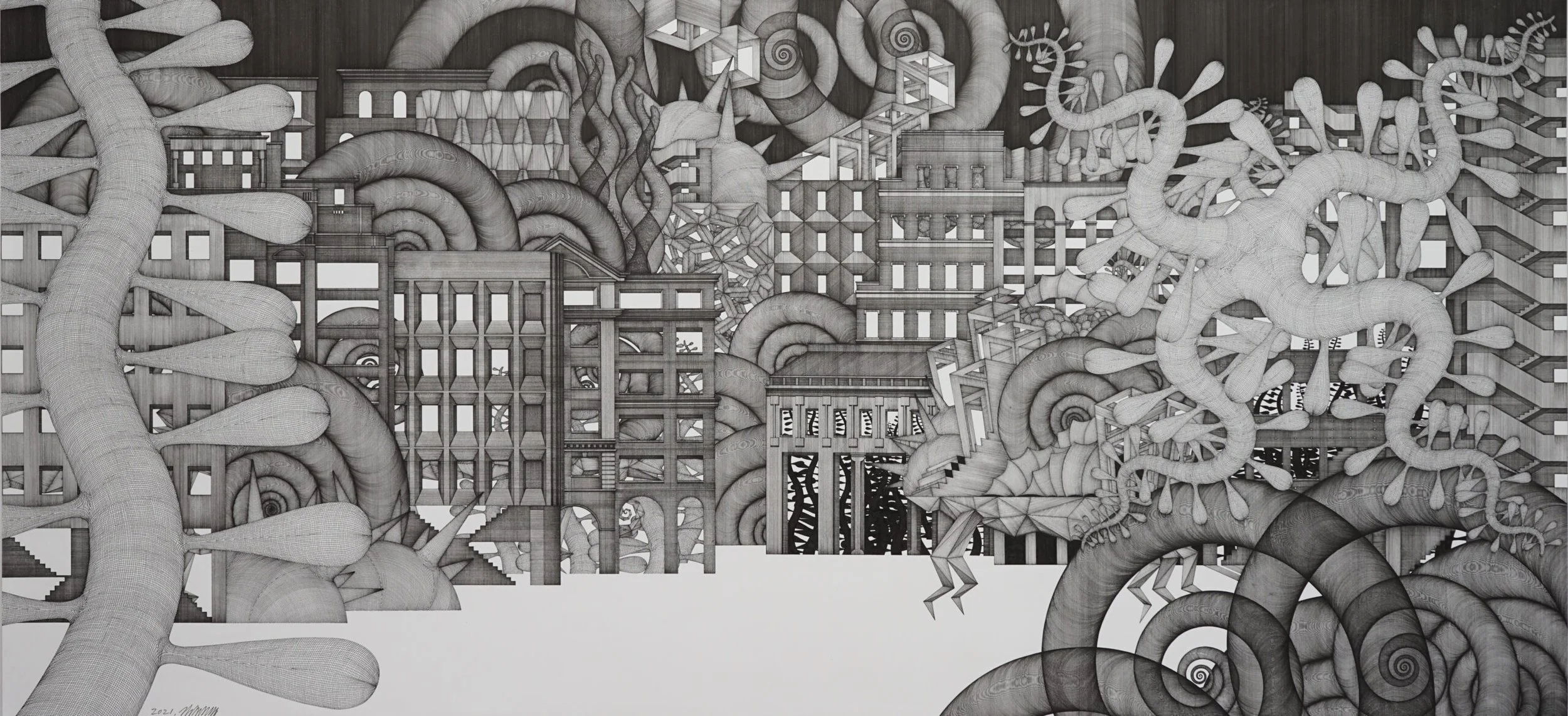  Anxious Dream - Journey to Nowhere #77 
 pen on paper 
 2021 