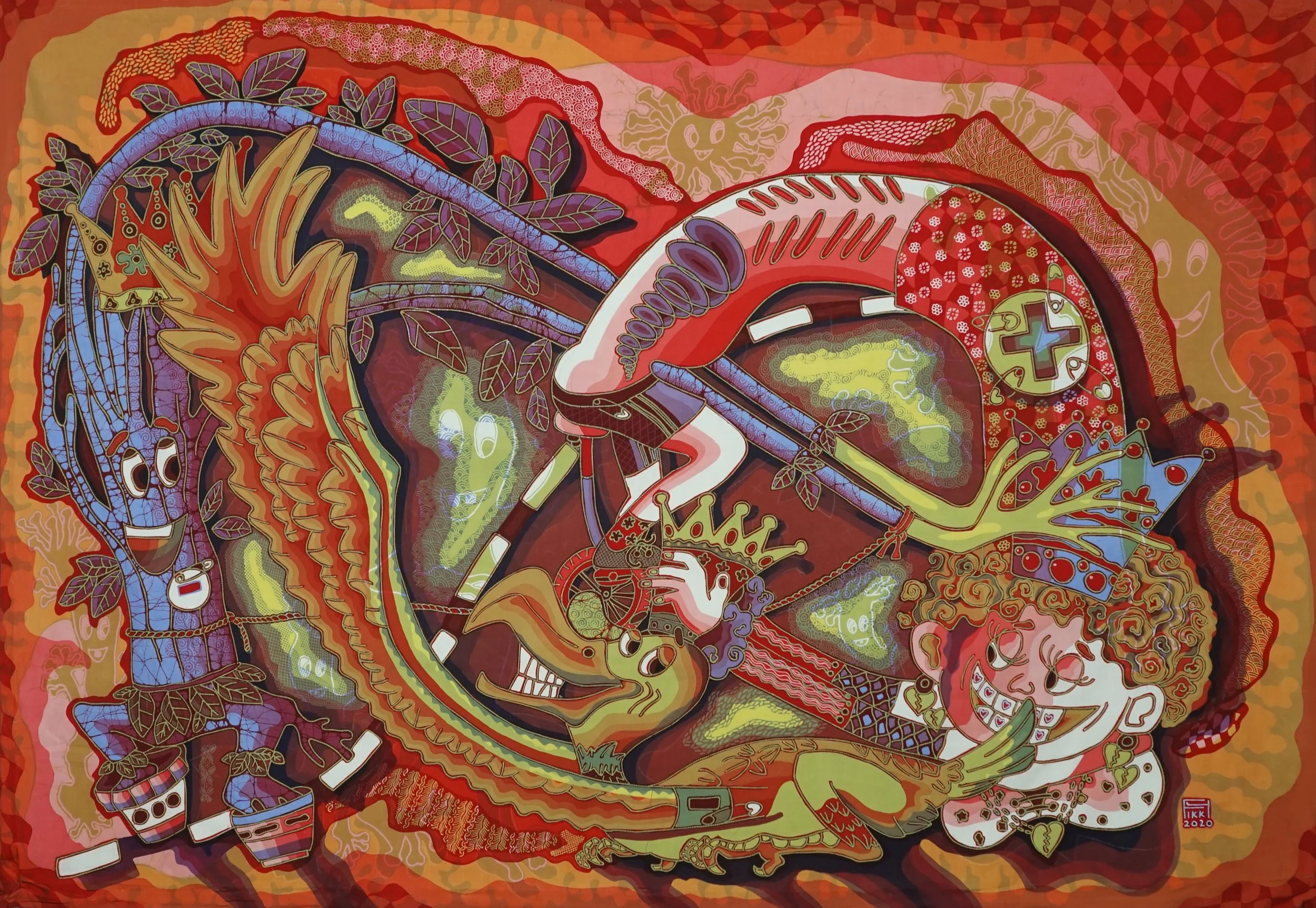  Fikki Ananda 
 Infinity 
 Naphtol dye on primisima Cotton fabric 
 125 cm x 150 cm, 2020 