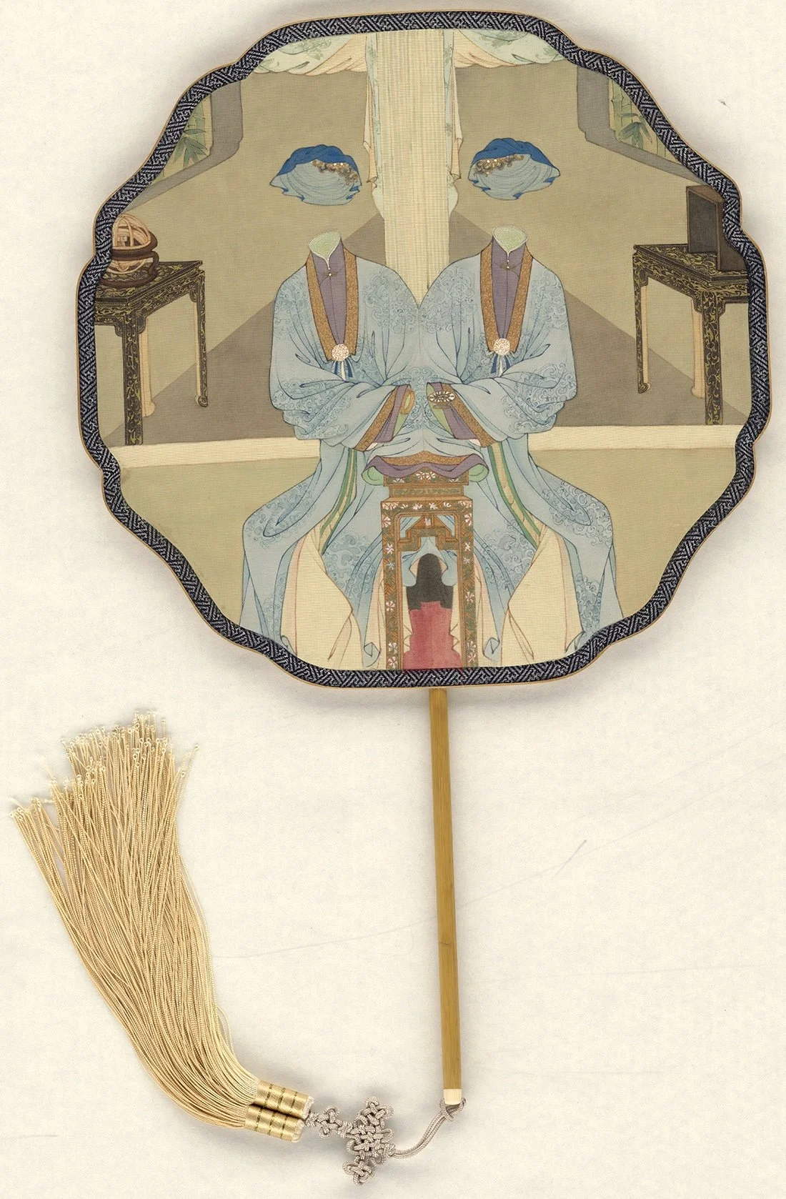  Disappeared in the Mirror No. 8 
 Ink and colour pigment on silk 
 43 x 28 cm, 2016 